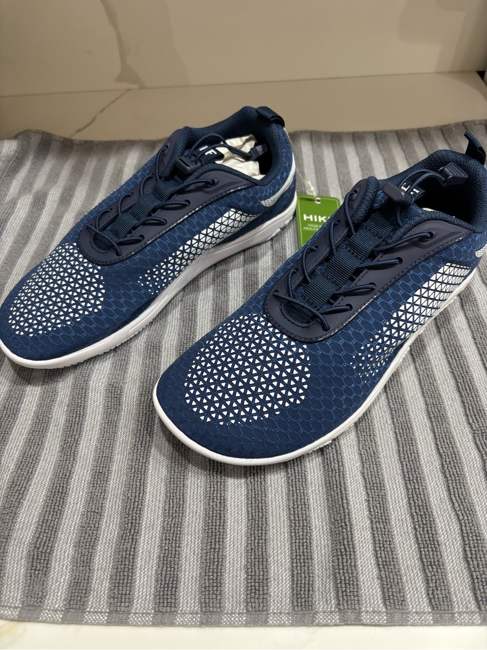 Women's Navy Lightweight Knit Lace-Up Sneakers